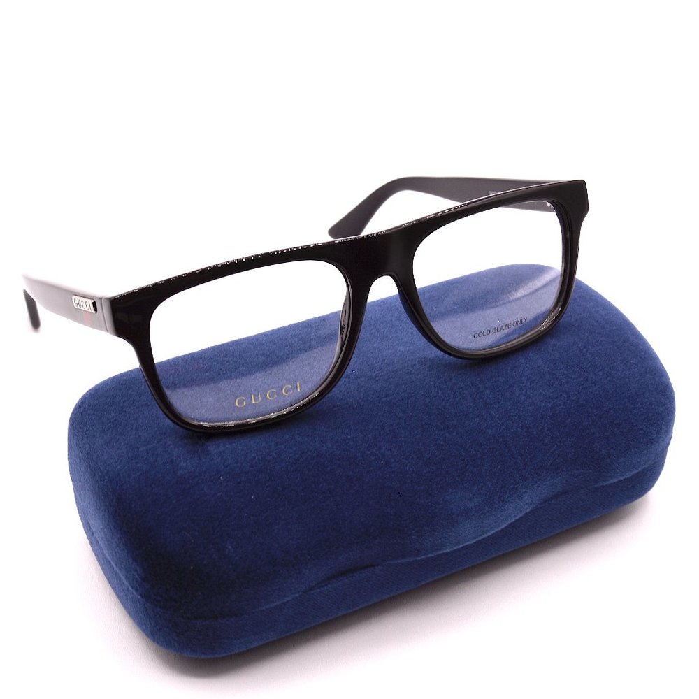 NEW GUCCI GG1117O 001 BLACK AUTHENTIC EYEGLASSES FRAME RX 56-17 - Picture 2 of 11
